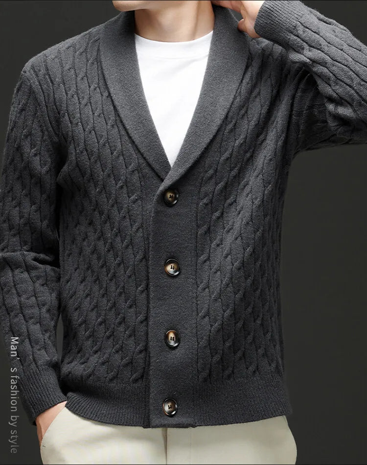 New Winter and Autumn Men's Wool Knitted Cardigan Trendy Loose-fitting Thick Style Pullover Casual Men's Clothing Coat Sweater