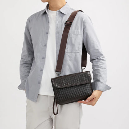 Luxury Designer Men's Shoulder Bag Genuine Leather Crossbody Bag Sling Bag for Daily Commute Travel Work Business Messenger Bag