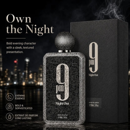 Afnan 9 PM Night Out 100ml Extrait De Parfum Dragon Fruit Bergamot Cognac Lavender Scent Unisex Luxury Perfume Spray for Night Out