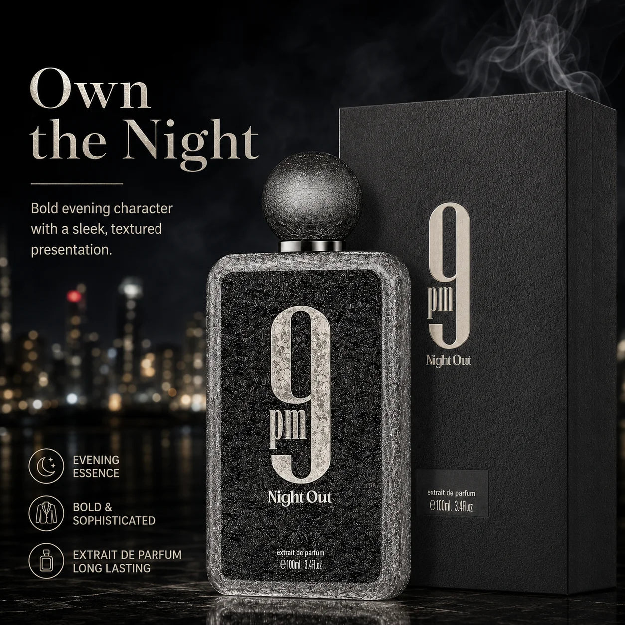 Afnan 9 PM Night Out 100ml Extrait De Parfum Dragon Fruit Bergamot Cognac Lavender Scent Unisex Luxury Perfume Spray for Night Out