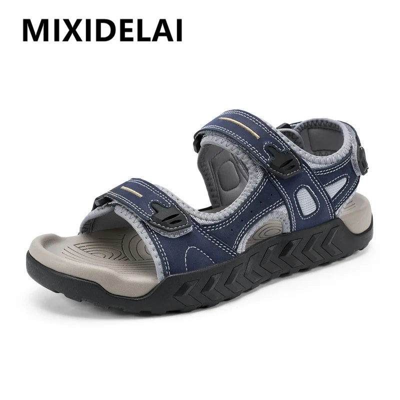 New Genuine Leather Outdoor Walking Men Sandals Summer Non-slip Soft Sneakers Lightweight Beach Sandals Casual Classic Man Shoes