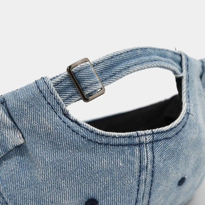 Retro Denim Docker Cap Splicing Style Brimless Caps Without Visor Leopard Beanie Hat Hats Adjustable Street Cool Vintage