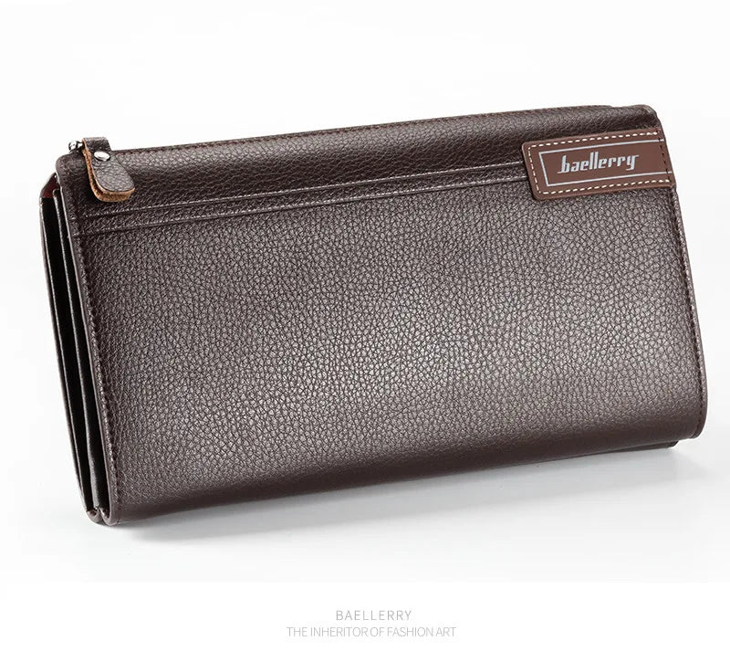 Baellerry Large Capacity Phone Pocket New Men Wallets Handbag Brand Card Holder Zipper Male Wallets Passport Case Men's Purses