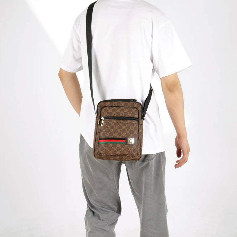 2026 New Fashion Men's Crossbody Bag Casual Multi-Layer Versatile Business Shoulder Bag Handbag