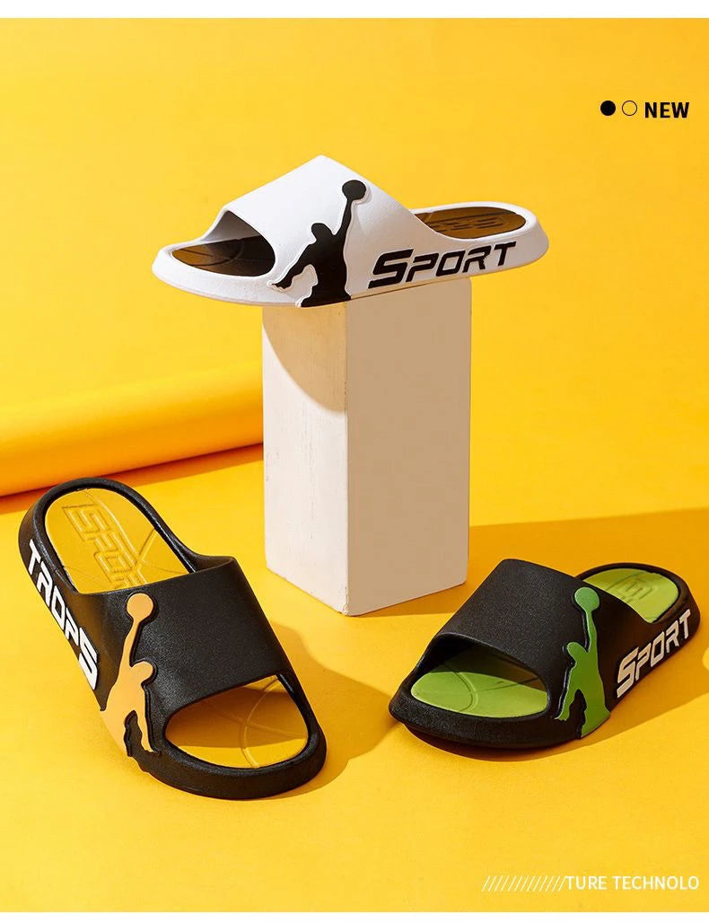 Fashion Men's Slippers PVC Soft Sole Non-slip Slides Casual Outdoor Beach Flip Flops Home Bathroom Couples Slippers New Sandal
