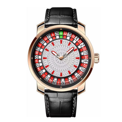 AILANG Fashionable and Noble Red Top Men Mechanical Watch Button Gambling Table Game Roulette Watches Pointer Sapphire Watch
