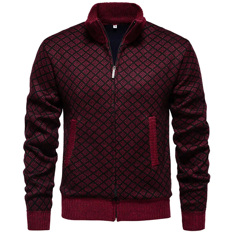 Men's knit sweater Korean version of the new trend of fall and winter casual collar sweater cardigan jacket men's clothing