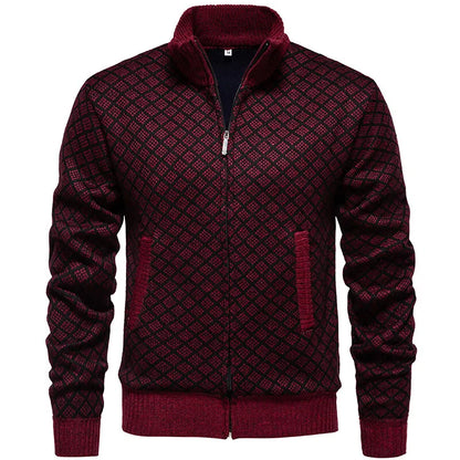 Men's knit sweater Korean version of the new trend of fall and winter casual collar sweater cardigan jacket men's clothing