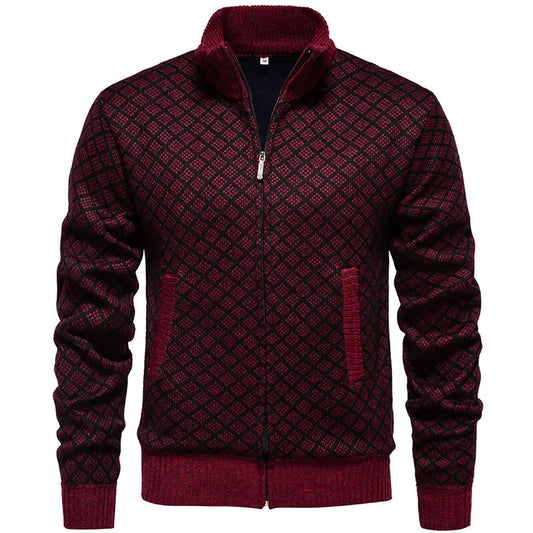 Men's knit sweater Korean version of the new trend of fall and winter casual collar sweater cardigan jacket men's clothing