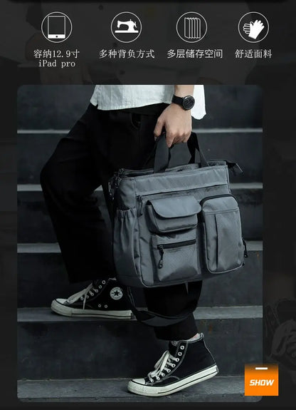 14 Pocket Men Shoulder Messenger Bag Waterproof Crossbody Bags Waterproof Oxford Travel Handbag Large Capacity Storage Work Bags