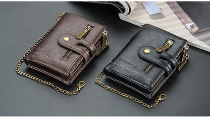 New Men Wallets Name Engraving 11 Card Holders Men Short Purse Double Zipper Coin Pocket High Quality Male Purse Cartera