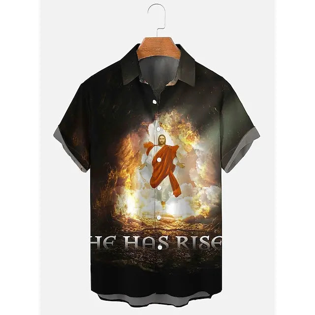 Vintage Figure Illustration Shirts Summer Hawaii 3D Men's Clothing Fashion Breathable Men's Top Loose Outdoor Casual Clothin