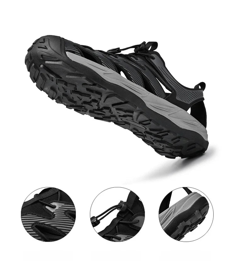 Water-wading quick-drying Baotou Sandals for men 2026 new summer soft soles wearing lightweight non-slip beach shoes for men 46
