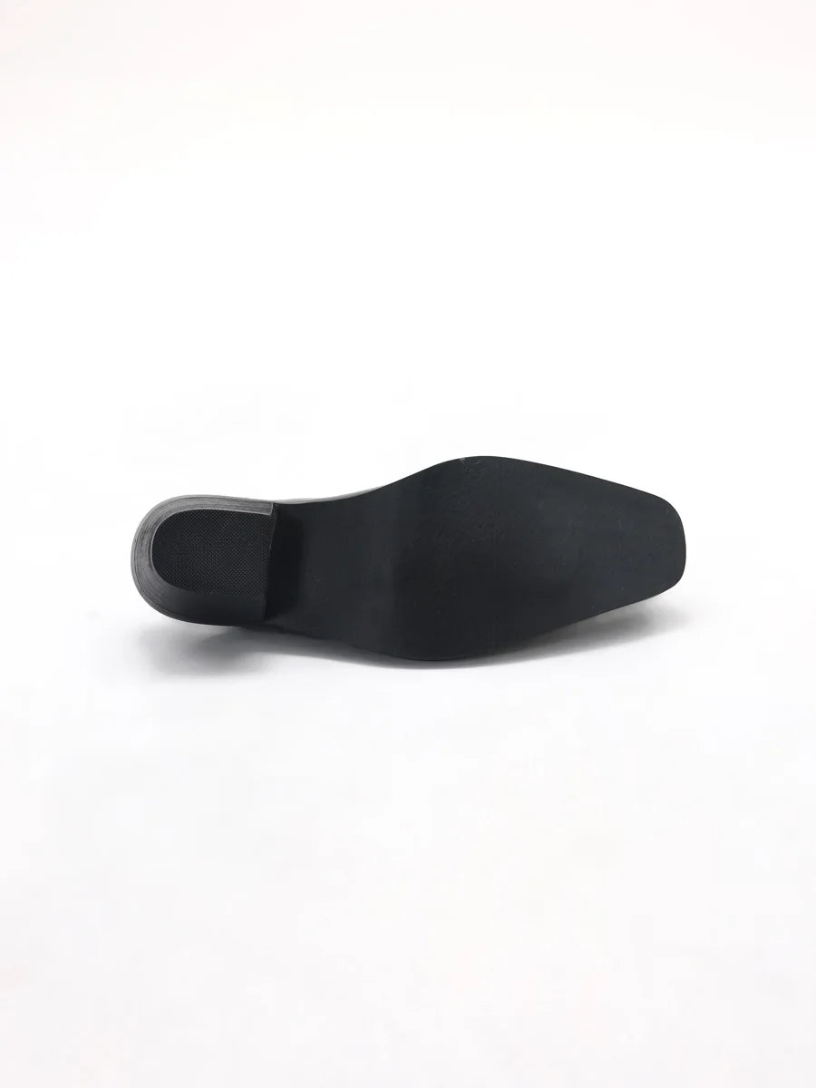 Casual business formal leather slippers for men and women summer new mules fashionable simple breathable and comfortable sandals