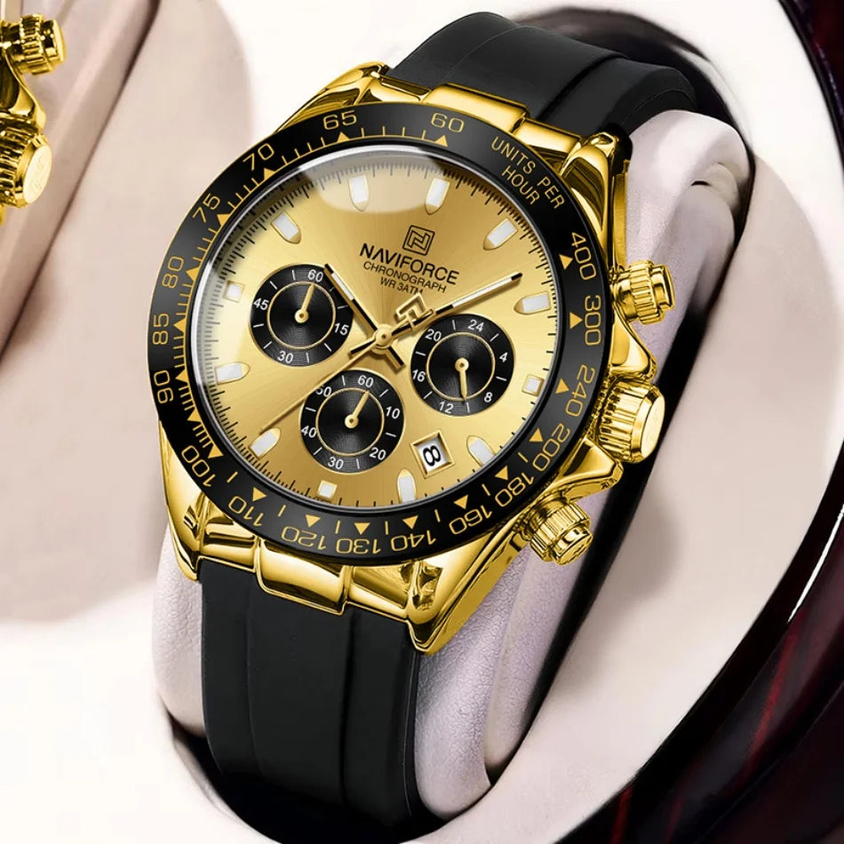 NAVIFORCE 2026 New Luxury Fashion Men‘s Business Casual Wrist Watch Waterproof Chronograph Silicone Strap Wristwatch Gifts Clock