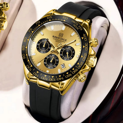 NAVIFORCE 2026 New Luxury Fashion Men‘s Business Casual Wrist Watch Waterproof Chronograph Silicone Strap Wristwatch Gifts Clock