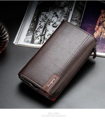 Baellerry Large Capacity Phone Pocket New Men Wallets Handbag Brand Card Holder Zipper Male Wallets Passport Case Men's Purses