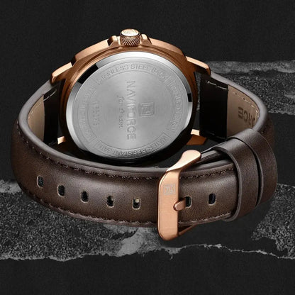 NAVIFORCE  High Quality Male Wristwatch PU Band Calendar Brand Men Quartz Watch Auto Date Display Waterproof Clocks Reloj Hombre