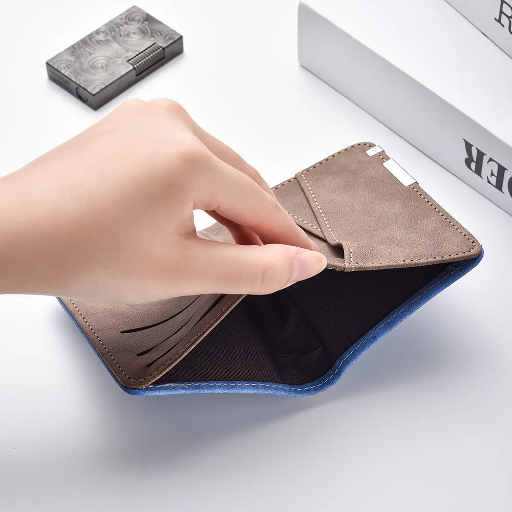 Men's Black Mini Wallet with Multiple Card Slots Dragon Pattern Simple Casual Design High-Quality Leather