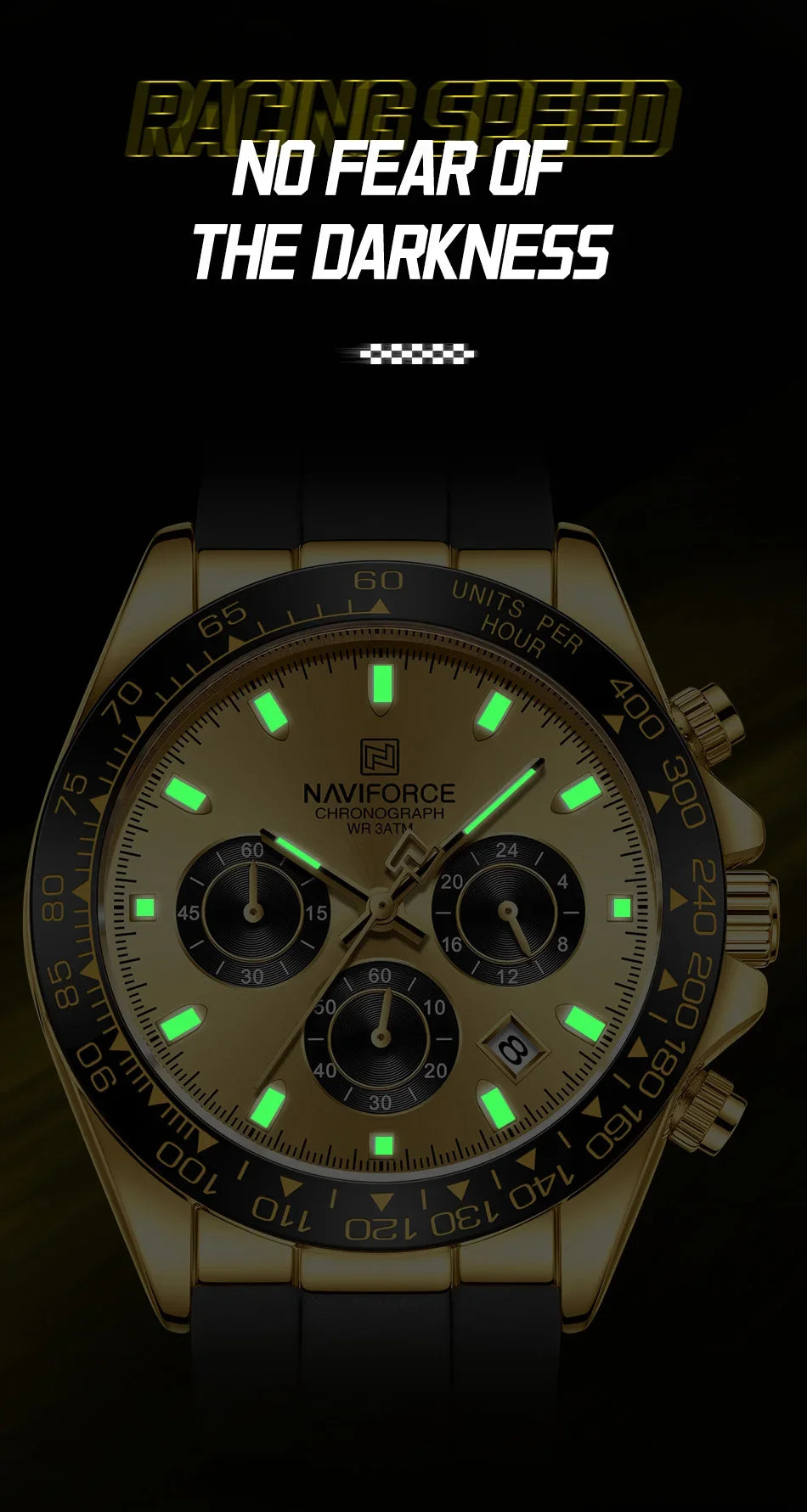 NAVIFORCE 2026 New Luxury Fashion Men‘s Business Casual Wrist Watch Waterproof Chronograph Silicone Strap Wristwatch Gifts Clock