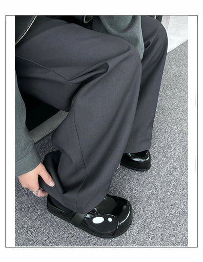Genuine leather killer whale Boken slippers for men flat bottomed slip in outerwear Muller shoes for summer ventilationo