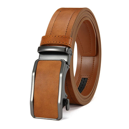 Men's Fashionable Leather Belt Men's High-quality Leather Belt Business Automatic Buckle Ratchet Belt Randomly Adjustable