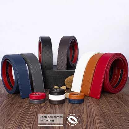 Genuine Leather Belts Without Buckle for Men Women High Quality Male Jeans Belt Large Size Belt No Buckle for Automatic Buckle