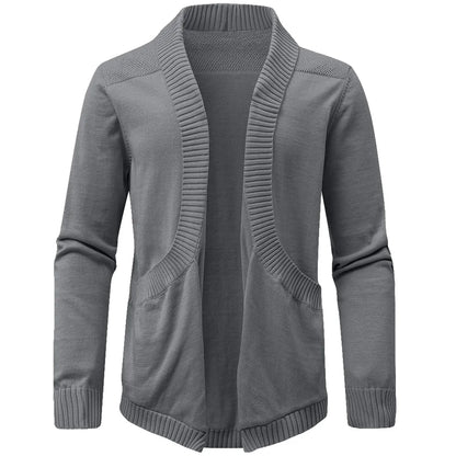 Men's Sweater Cardigan Spring Casual Classic V-neck Solid Color Cardigan Knit Soft Sweater Fashion Male Tops US Size