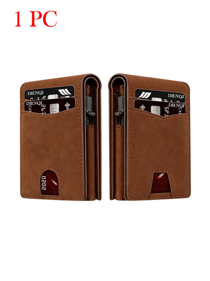 DIENQI Rfid High Quality Business Credit Card Holder Men Wallet Carbon Fiber Travel Pocket Wallet Money Bag Purse Gift for Men