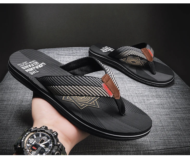 Men's Cotton Slippers Comfortable Breathable Home Footwear Soft Slip On Summer Sandals