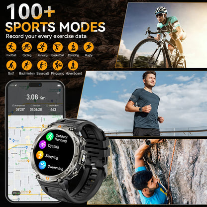 EIGIIS KE3 Bluetooth Call Smart Watch Men Full Touch Screen Health Monitor Clock With Flashlight Men SmartWatch For IOS Android