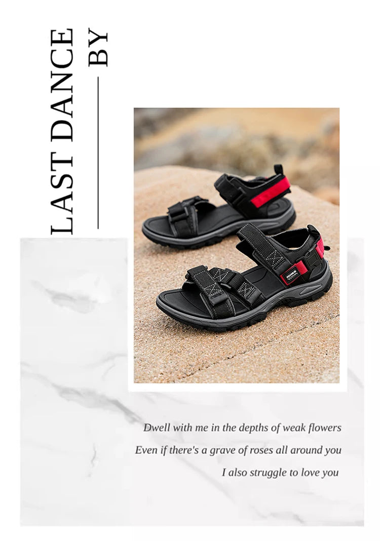 Men's Outdoor Sandals with Velcro Strap Male Summer Fashion Antiskid Sport Sandals Beach Casual Sandals for Men