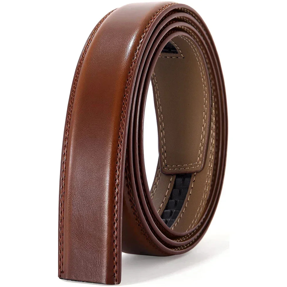 Genuine Leather Belts Without Buckle for Men Women High Quality Male Jeans Belt Large Size Belt No Buckle for Automatic Buckle