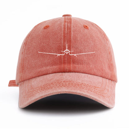 1pc Airplane Print Washed Baseball Cap for Adults,Minimalist Retro Style Casual Soft Adjustable Dad Hat,Perfect As Gift