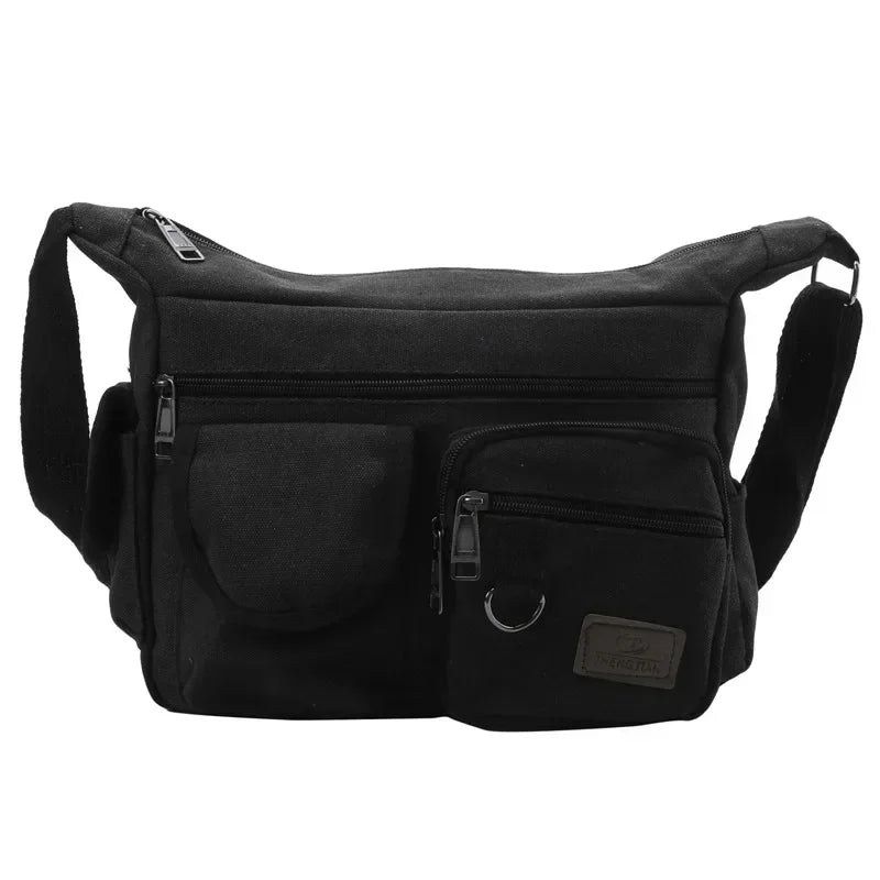 Men's Canvas Shoulder Bag Casual Tote Travel Crossbody Bag Luxury Messenger Bag High Quality Fashion Handbag Chest Bag