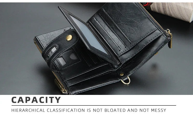 New Men Wallets Name Engraving 11 Card Holders Men Short Purse Double Zipper Coin Pocket High Quality Male Purse Cartera