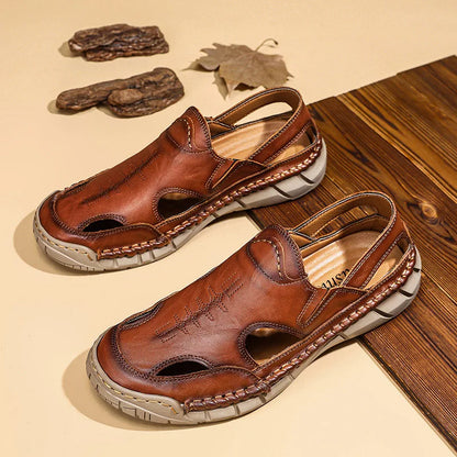 Hot-selling Summer Men's Sandals New Leather Roman Sandals Slippers Outdoor Beach Shoes Male Flip Flops Water Trekking Sandals
