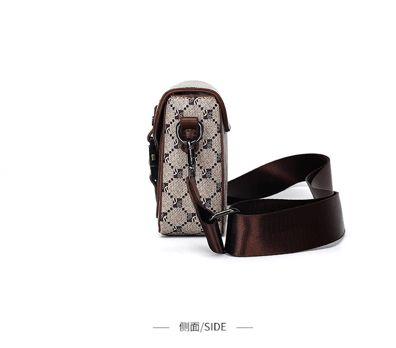 High-End Casual Shoulder Bag for Commuting Business Waterproof Daily Sling Bag Fashionable Jacquard Pattern Men's Crossbody Bag