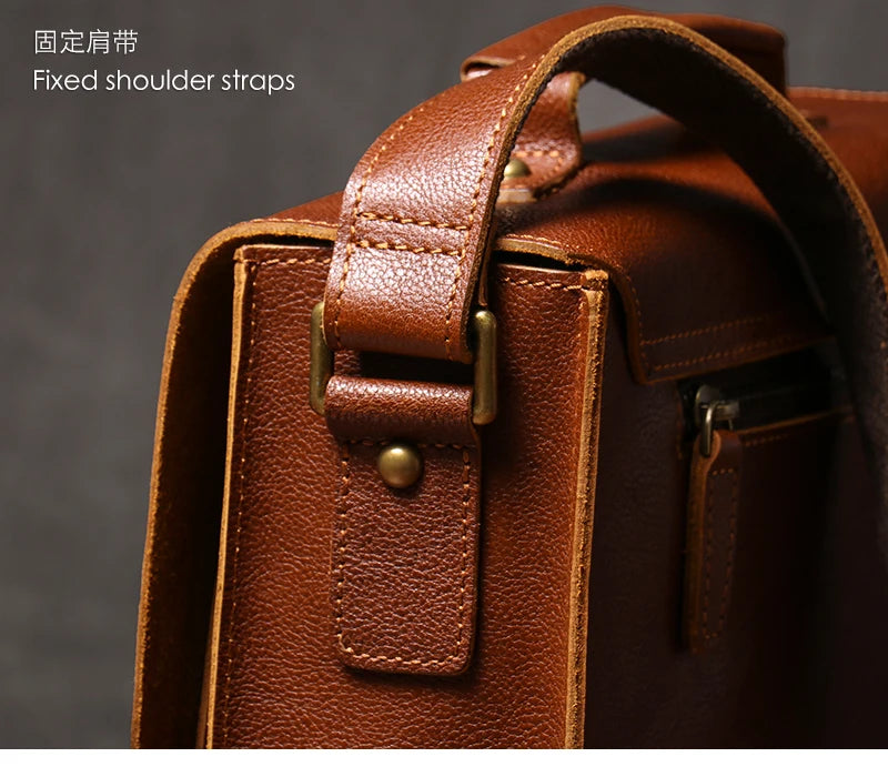 NUKA High Quality Top-Grain Cowhide Crossbody Bag Retro Unisex Messenger Bag Luxury Shoulder Bag Genuine Leather Cambridge Bags