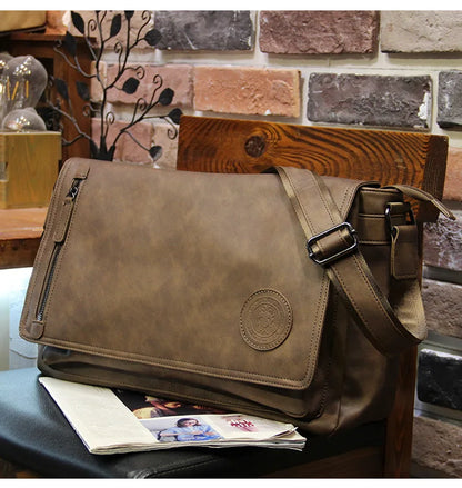 Retro Crossbody Bag Men Large Capacity Messenger Bag Flap Satchels Vintage Design Men's Crossbody Shoulder Bags Male Sling Pack