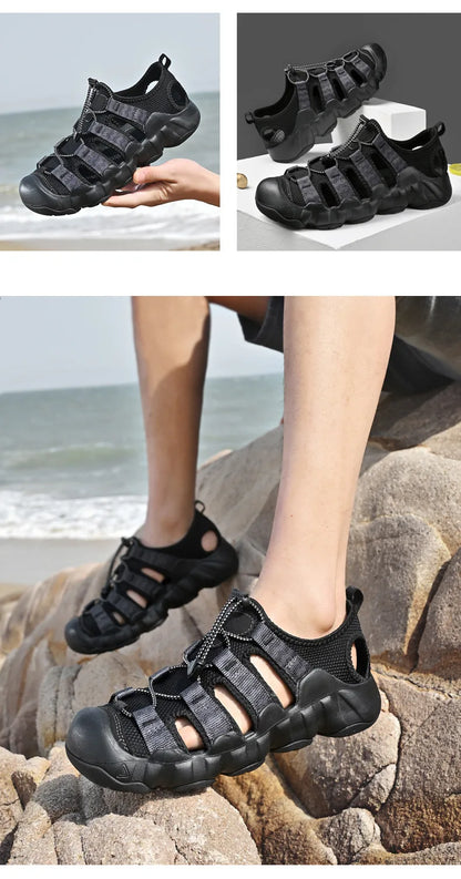 Brand Summer Men's Sandals Fashion Design Beach Men Sandals Outdoor Couple Wading Sandals Non-slip Flat Men Sneakers Size 36-46