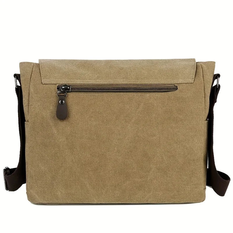 Retro Canvas Messenger Bag for Men, Large Sling Bag, Casual Crossbody Bag for Hanging Out Daily Commute, School Bag College Bags