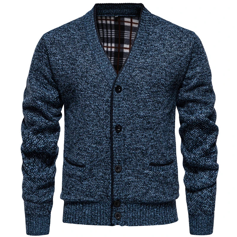 New Autumn Men V-neck Business Cardigans Sweatercoats Winter Warm Cardigan Sweaters Male Casual Cardigans Slim Fit Sweaters 4XL