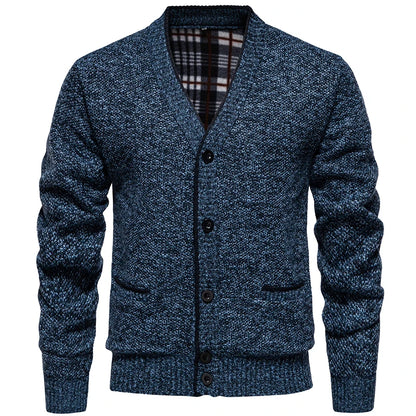 New Autumn Men V-neck Business Cardigans Sweatercoats Winter Warm Cardigan Sweaters Male Casual Cardigans Slim Fit Sweaters 4XL
