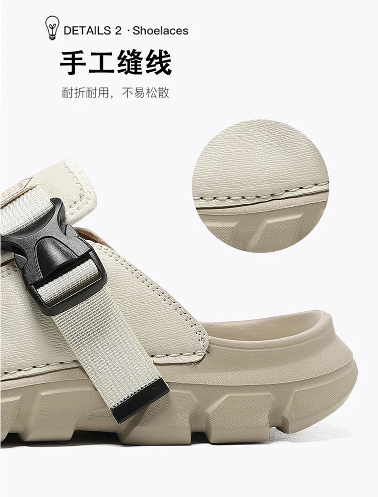 Summer Men Sandals Genuine Leather Mens Casual Shoes Outdoor Men Leather Sandals for Men Beach Shoes Roman mens Shoes