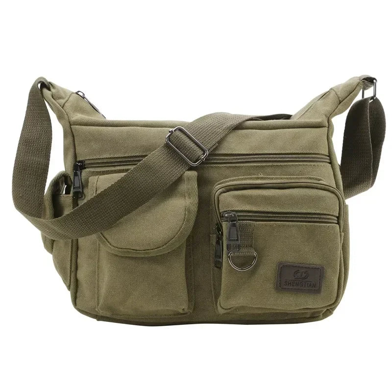 Men's Canvas Shoulder Bag Casual Tote Travel Crossbody Bag Luxury Messenger Bag High Quality Fashion Handbag Chest Bag