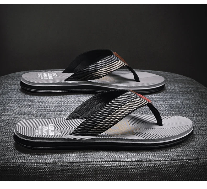 Men's Cotton Slippers Comfortable Breathable Home Footwear Soft Slip On Summer Sandals