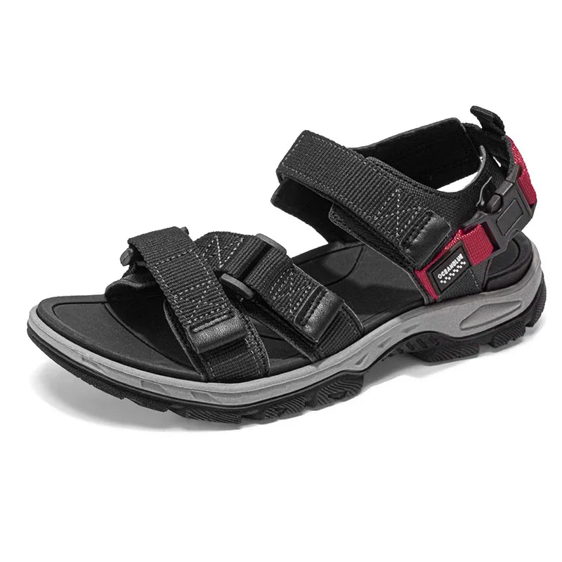 Men's Outdoor Sandals with Velcro Strap Male Summer Fashion Antiskid Sport Sandals Beach Casual Sandals for Men
