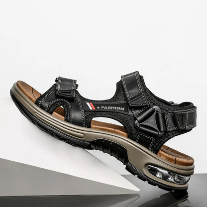 Brand Summer Men's Sandals Genuine Leather Men Slippers Gladiator Men Beach Sandals Soft Comfortable Outdoors Wading Shoes 38-46