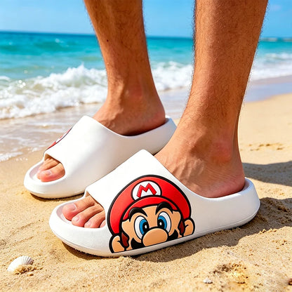 High Quality Unisex Anime Super Bros Slippers EVA Summer Non-Slip Home Bathroom Beach Soft Slippers Cartoon Breathable Sandals